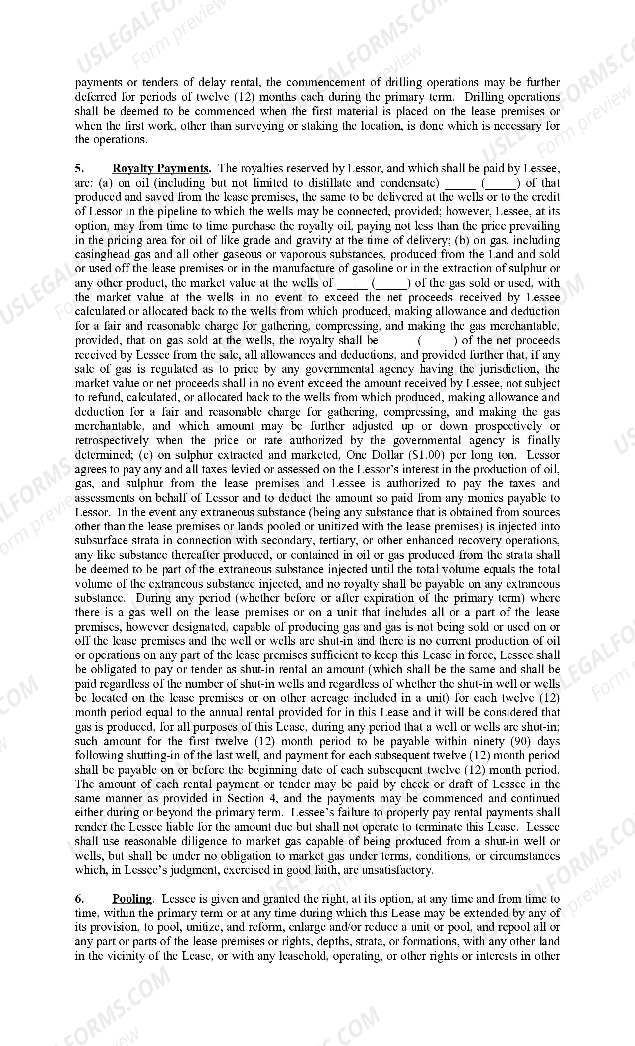 Preview Rental Lease Pooling Provision