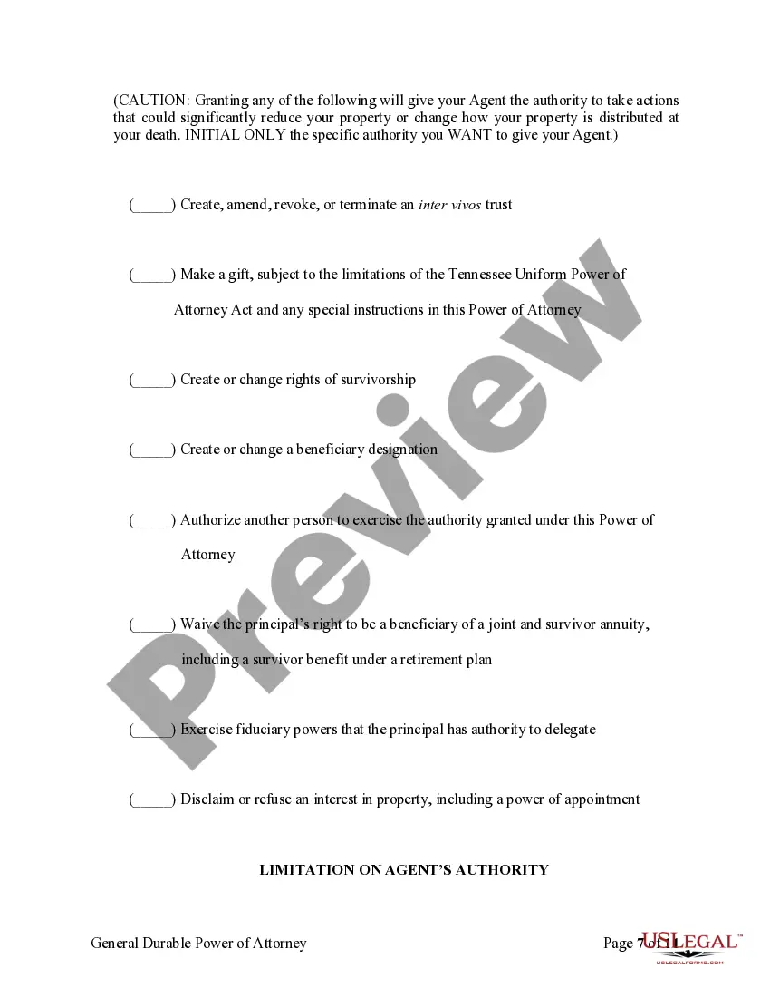 Preview General Durable Power of Attorney for Property and Finances or Financial Effective upon Disability