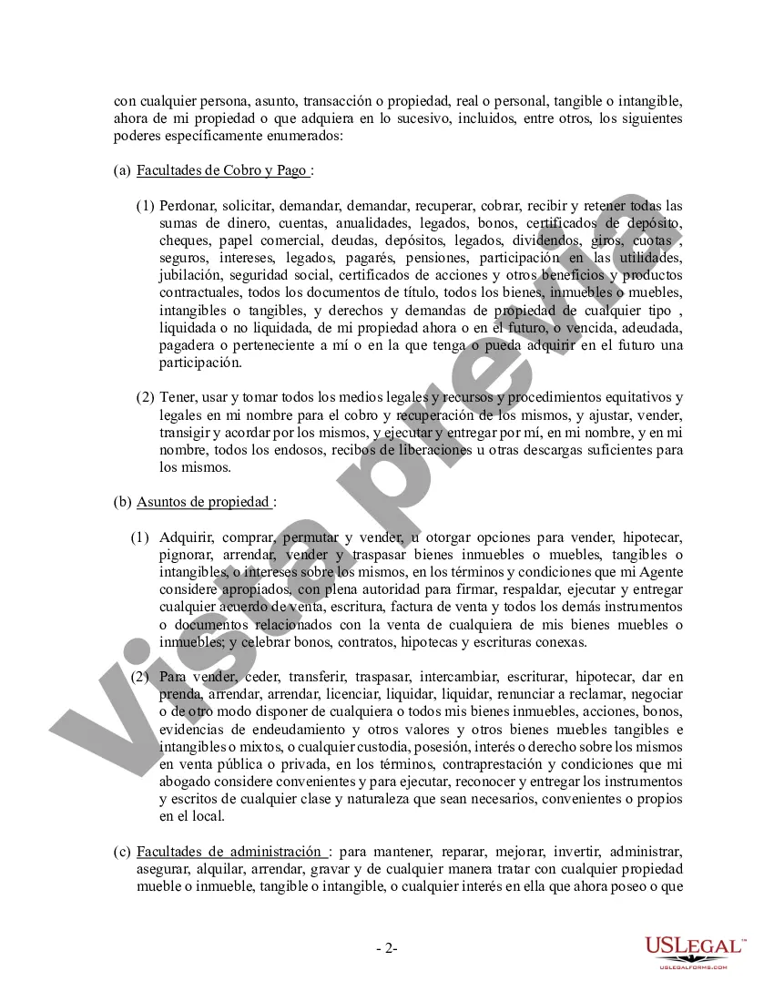 Preview Poder General Duradero para Bienes y Finanzas o Financiero Efectivo Inmediatamente