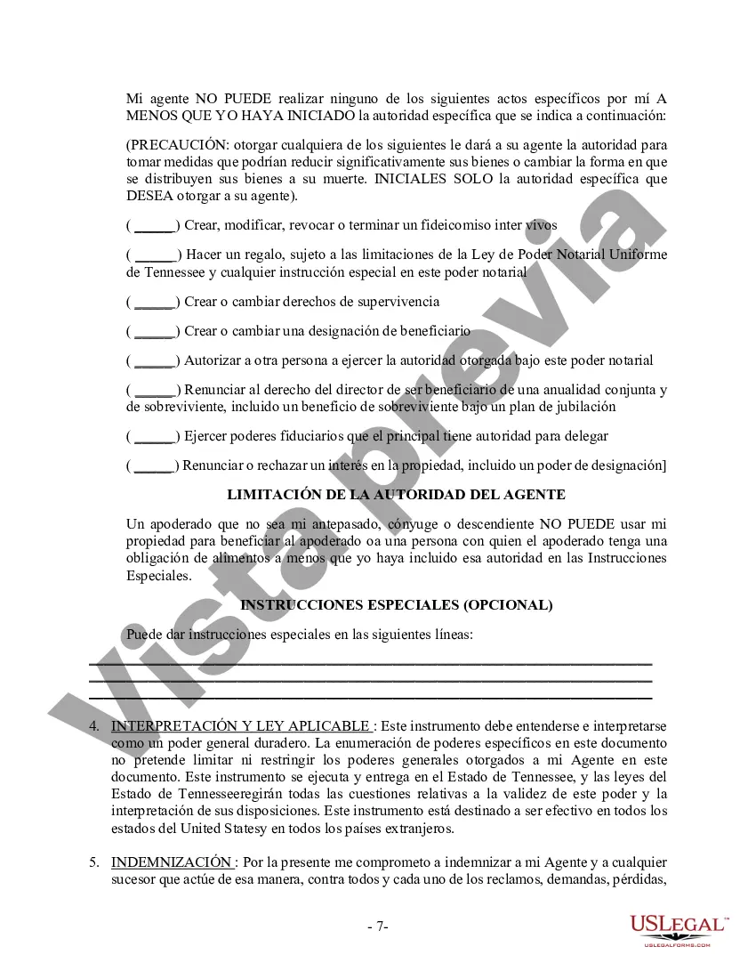 Preview Poder General Duradero para Bienes y Finanzas o Financiero Efectivo Inmediatamente