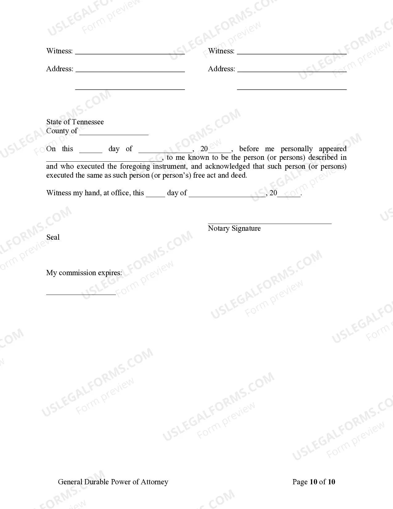 Preview General Durable Power of Attorney for Property and Finances or Financial Effective Immediately