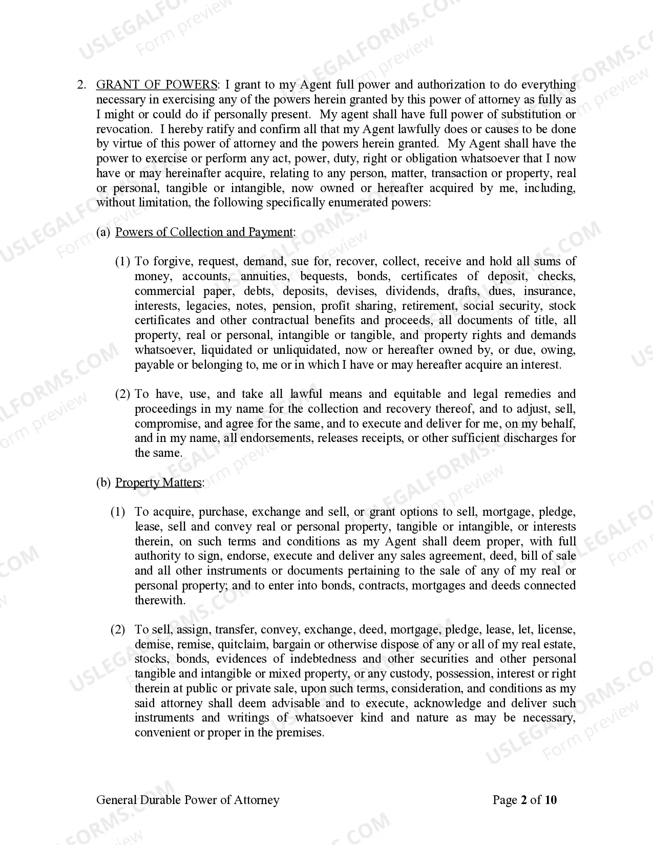 Preview General Durable Power of Attorney for Property and Finances or Financial Effective Immediately