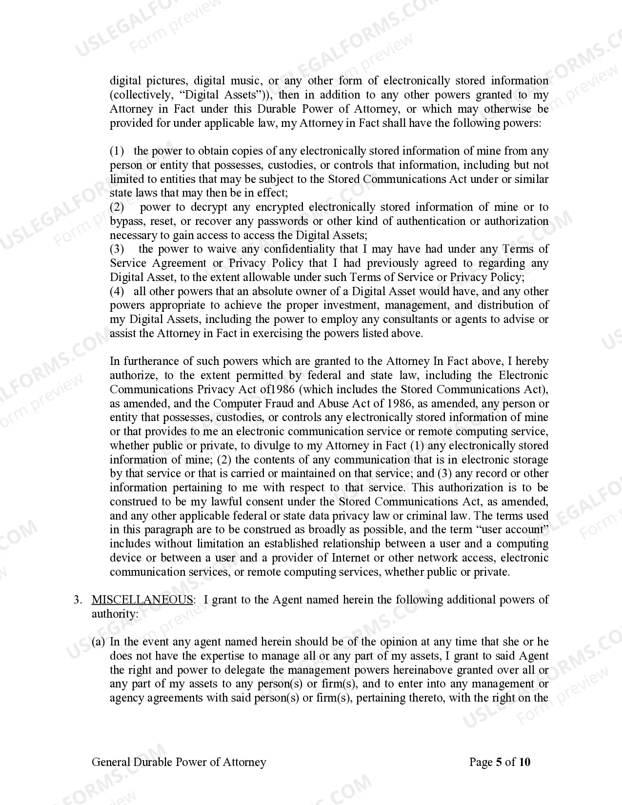 Preview General Durable Power of Attorney for Property and Finances or Financial Effective Immediately