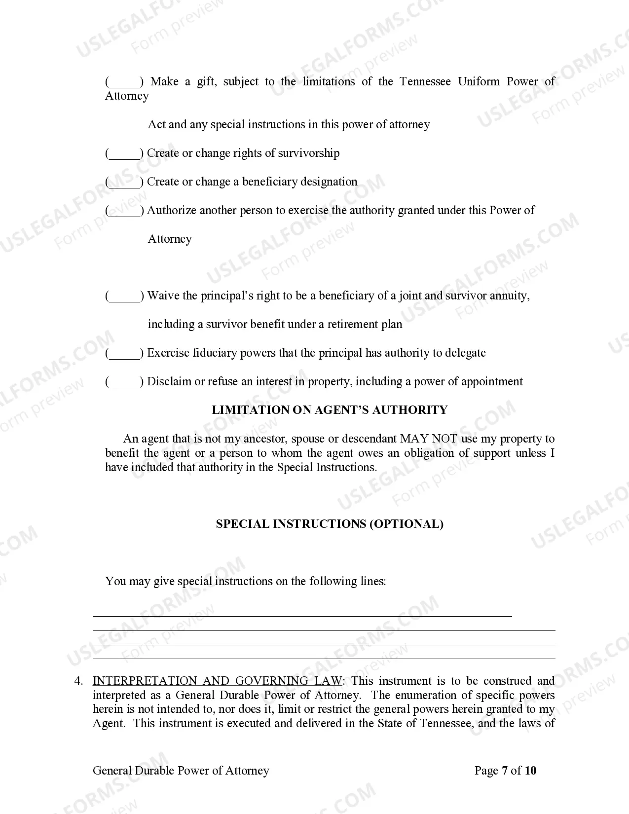 Preview General Durable Power of Attorney for Property and Finances or Financial Effective Immediately