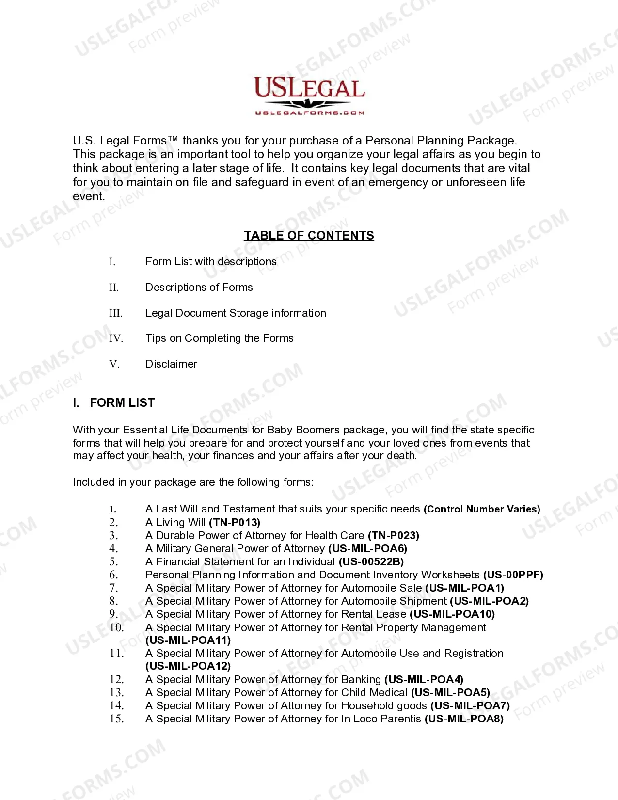 Preview Tennessee Essential Legal Life Documents for Military Personnel