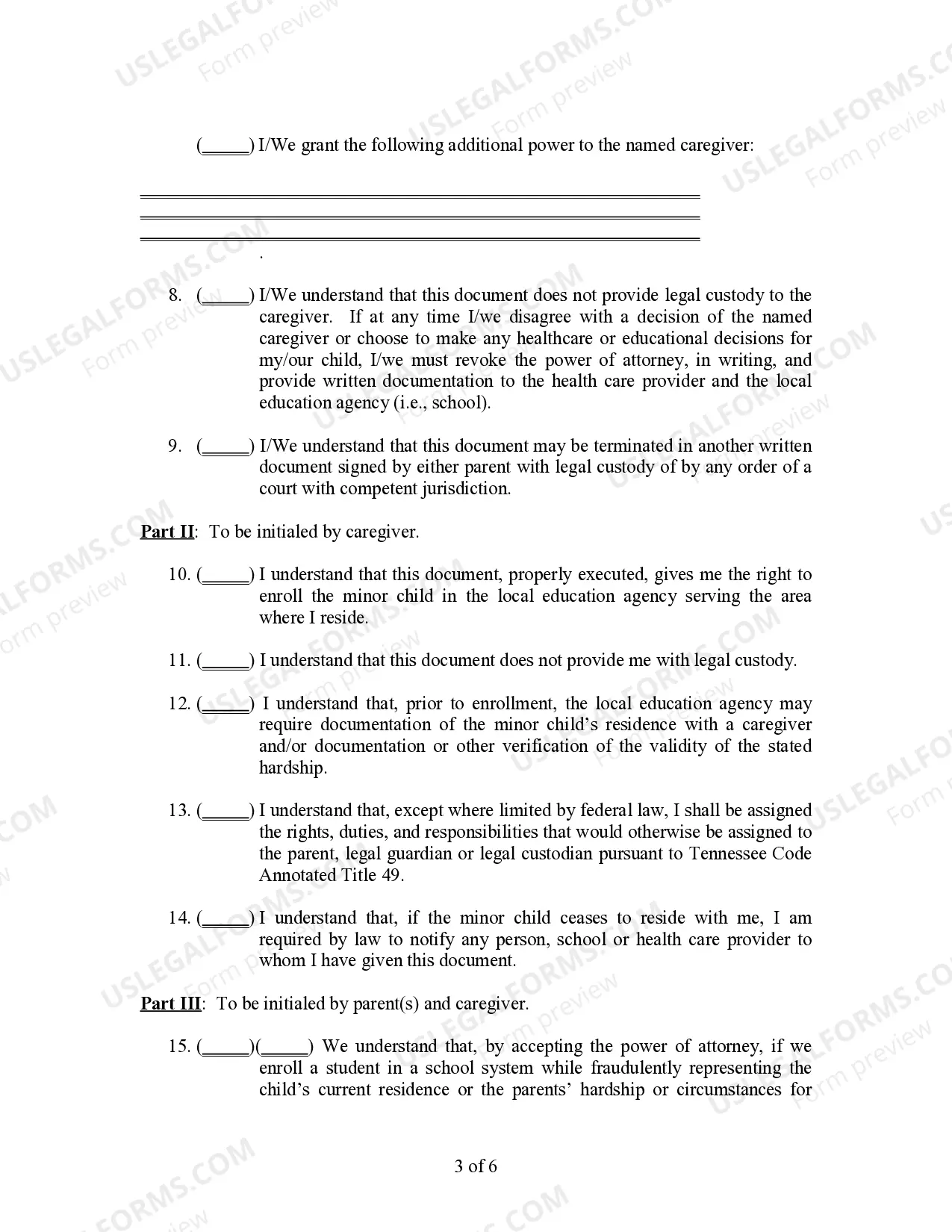 Preview General Power of Attorney for Care and Custody of Child or Children