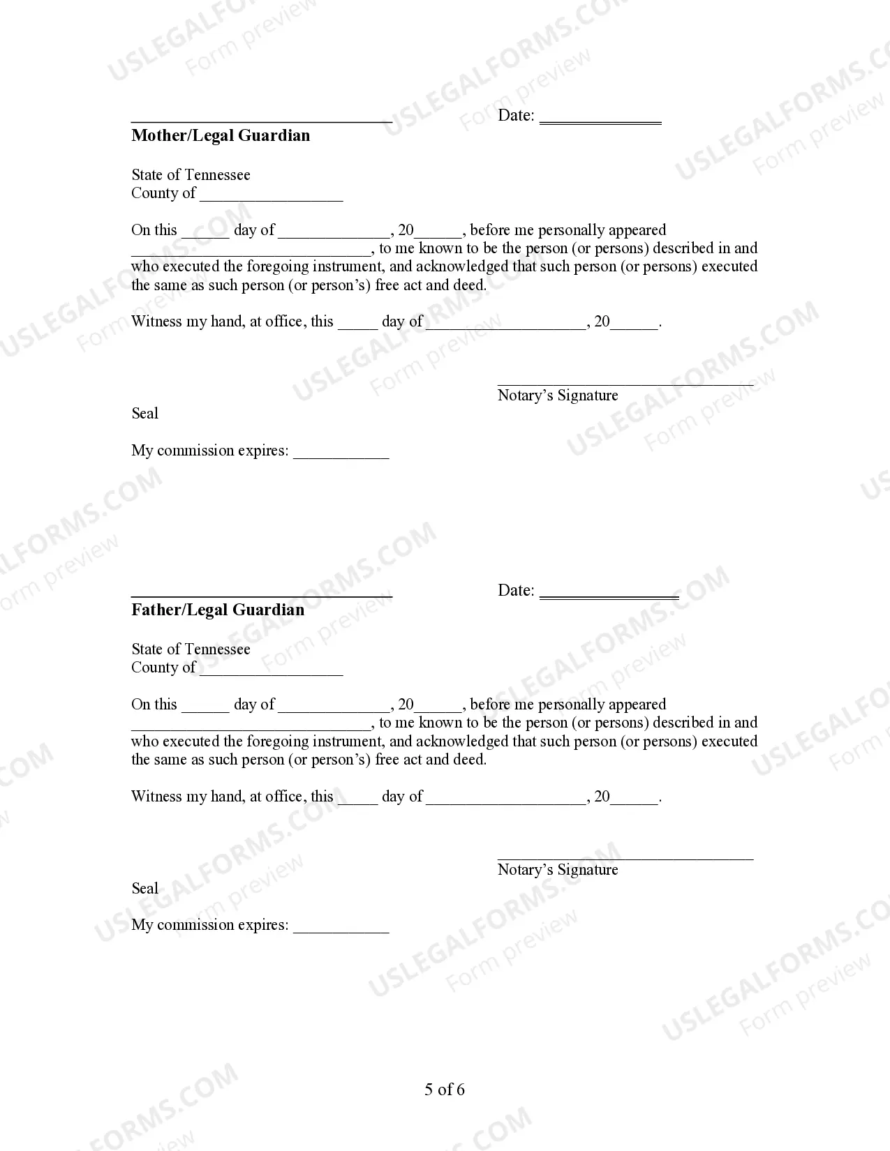 Preview General Power of Attorney for Care and Custody of Child or Children