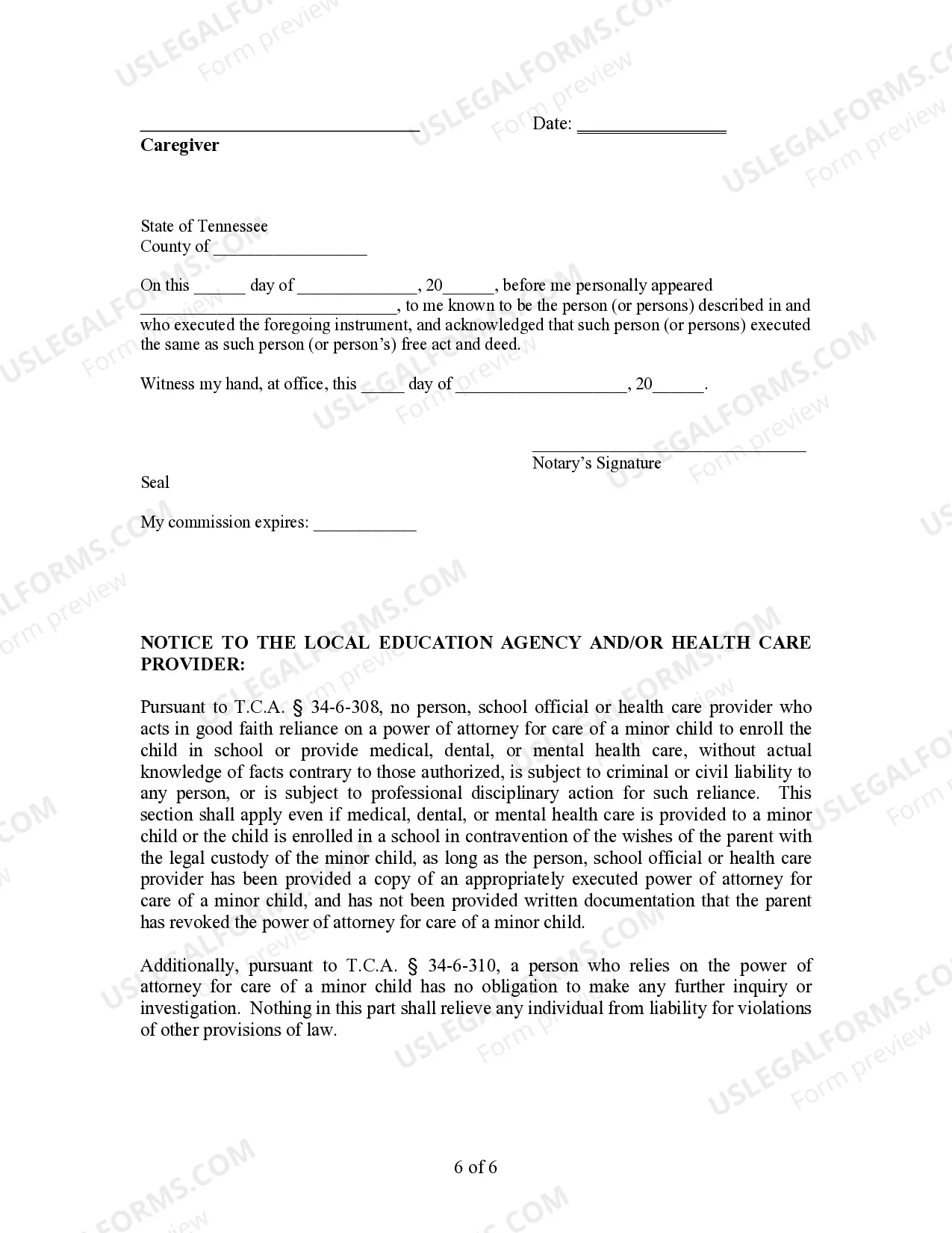 Preview General Power of Attorney for Care and Custody of Child or Children