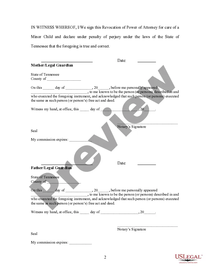Get Revocation of Power of Attorney for Care and Custody of Child or Children Preview Revocation of Power of Attorney for Care and Custody of Child or Children