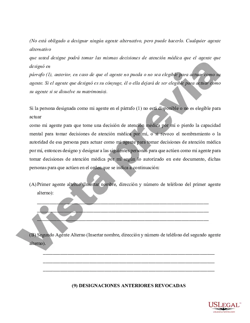 Preview Poder Notarial para el Cuidado de la Salud - Poder Notarial Duradero para el Cuidado de la Salud