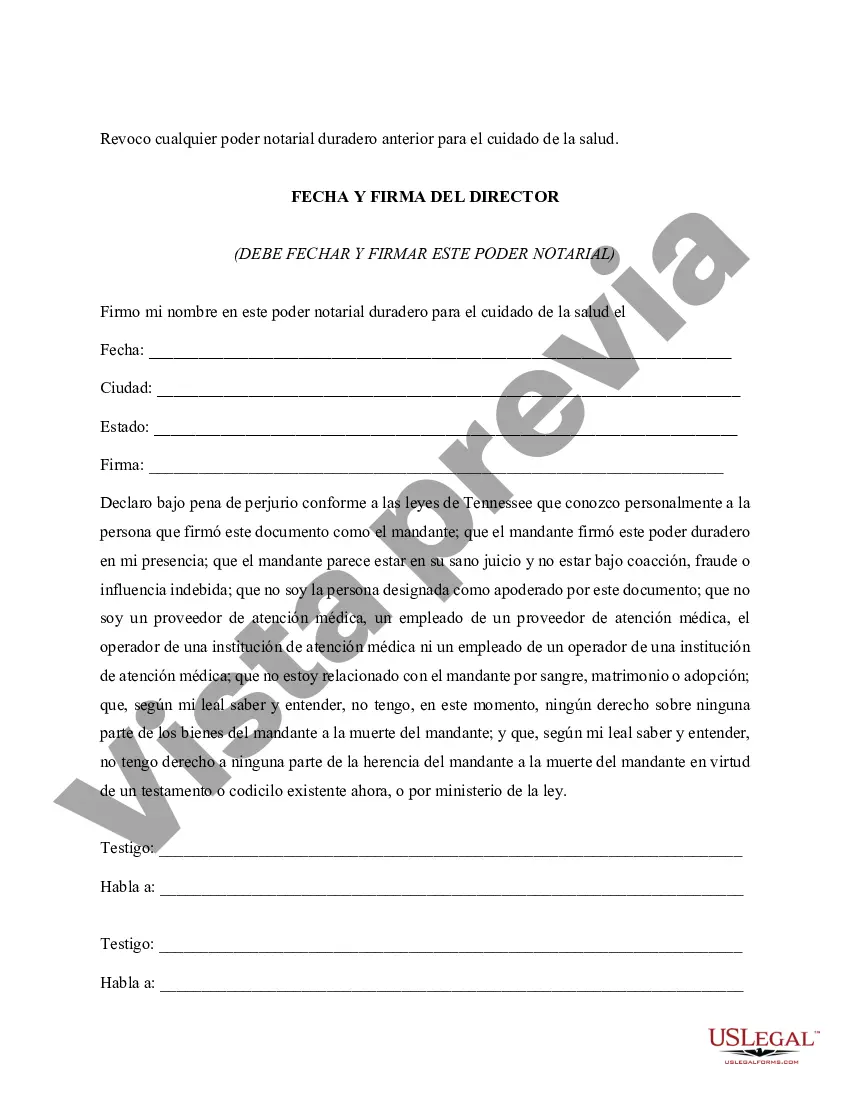 Preview Poder Notarial para el Cuidado de la Salud - Poder Notarial Duradero para el Cuidado de la Salud