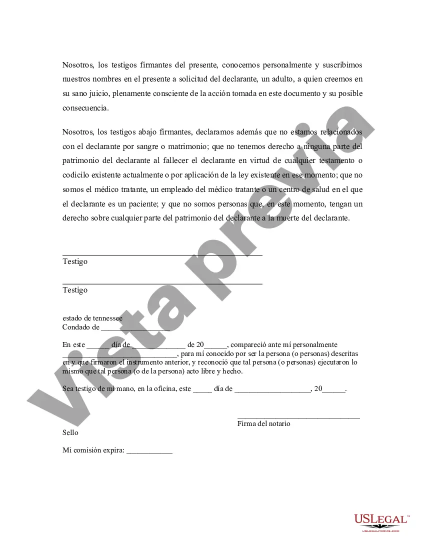 Preview Testamento vital estatutario