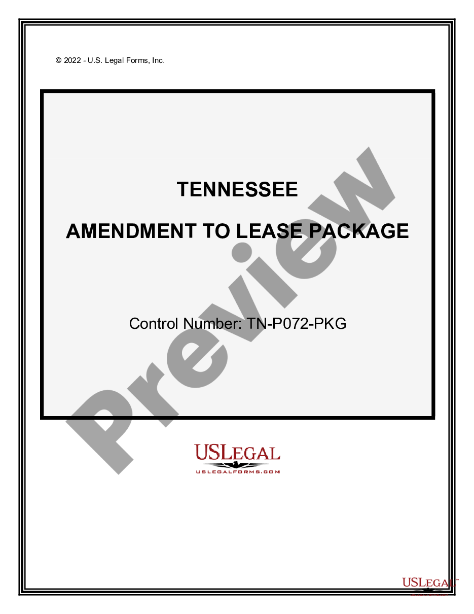 form Amendment of Lease Package preview