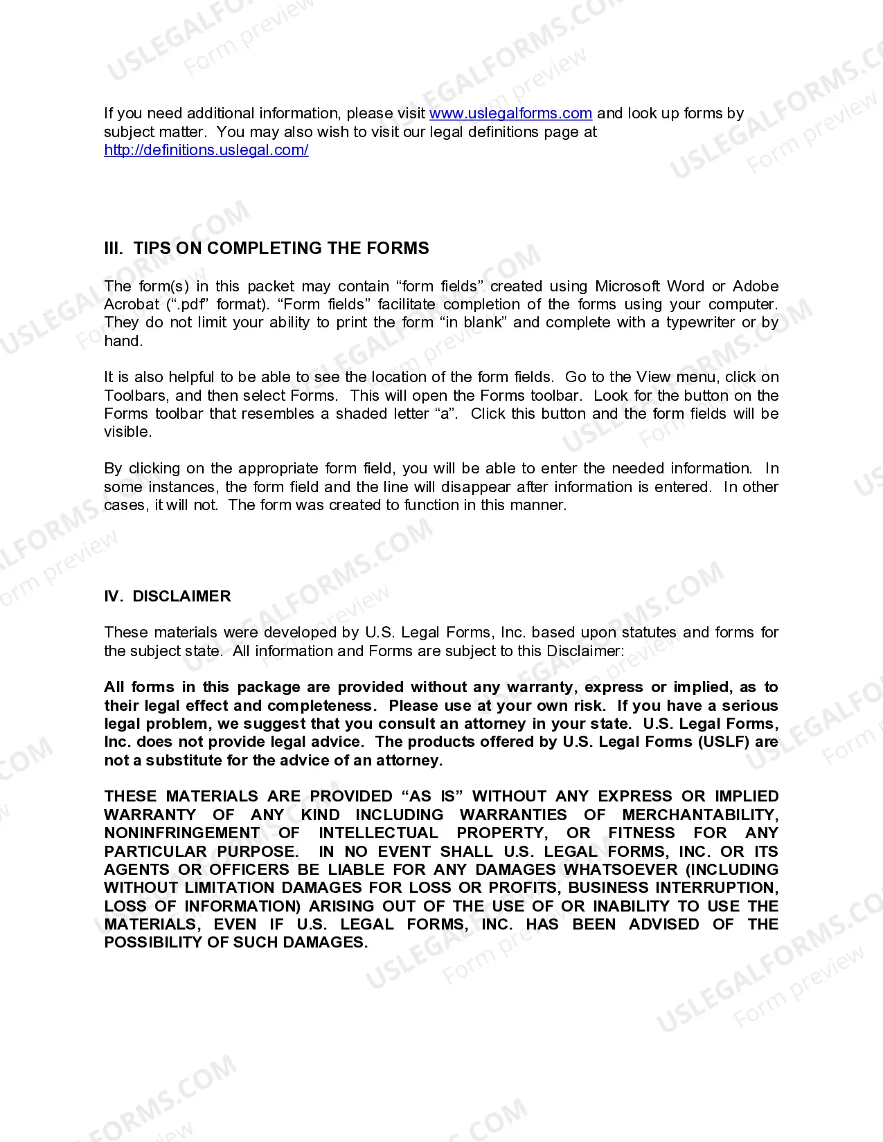 Preview Tennessee Living Wills and Health Care Package