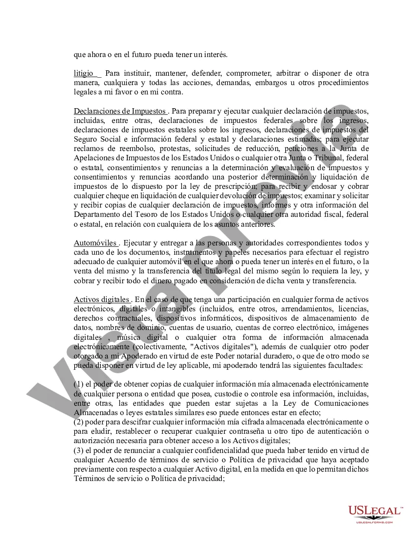 Preview Poder notarial limitado en el que se especifican poderes con ejemplos de poderes incluidos