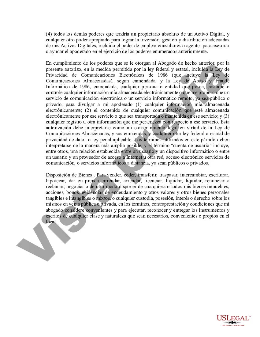 Preview Poder notarial limitado en el que se especifican poderes con ejemplos de poderes incluidos