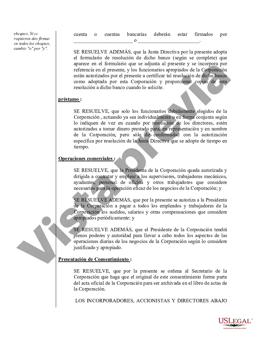 Preview Actas de organización para una corporación profesional de Tennessee