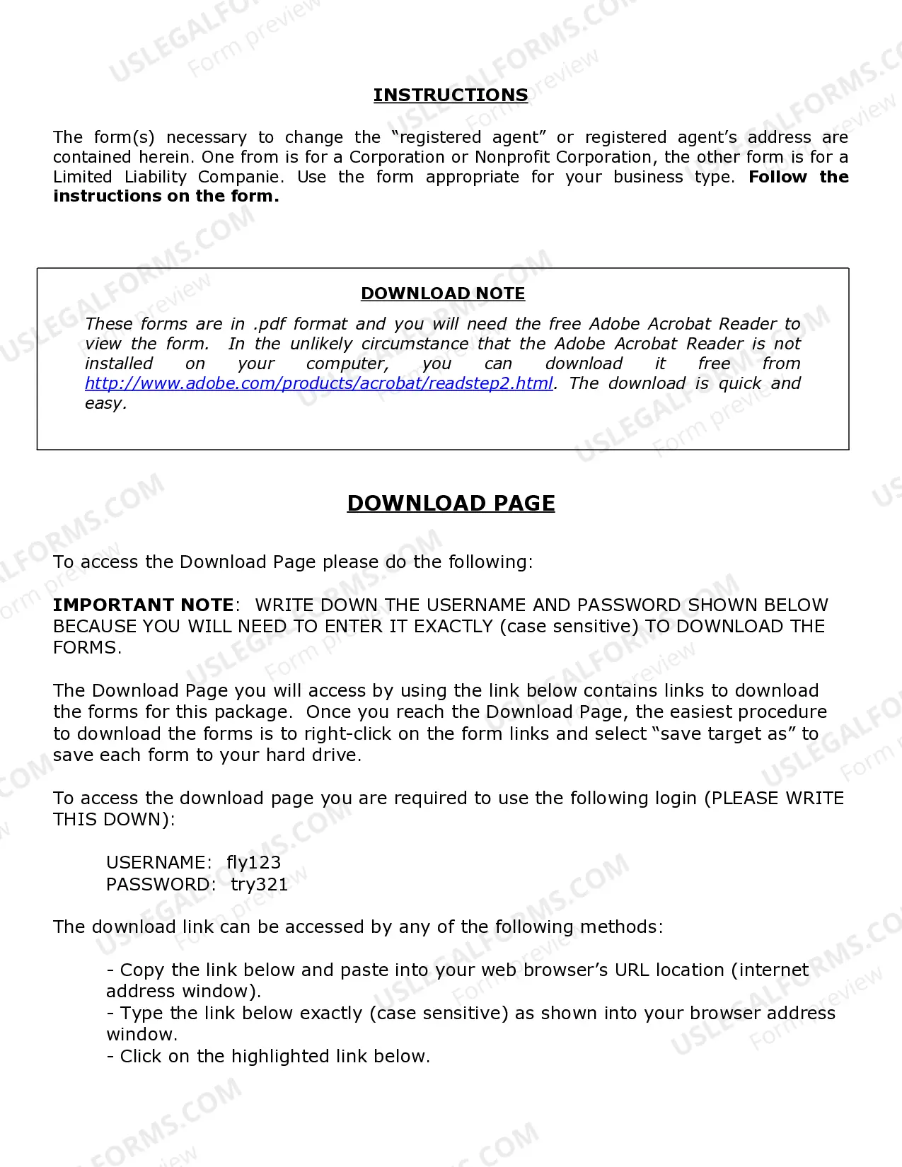 Preview Tennessee Change of Registered Agent
