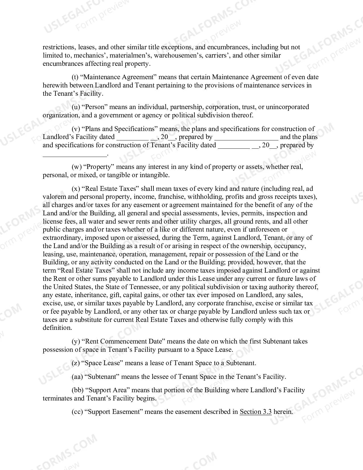 Preview Air Rights Lease Agreement