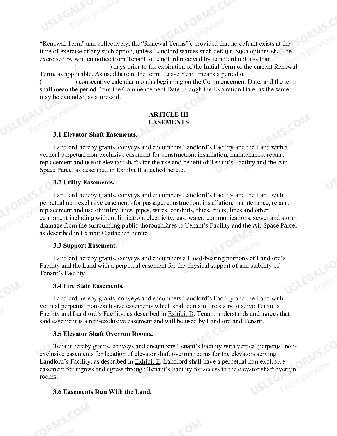 Preview Air Rights Lease Agreement