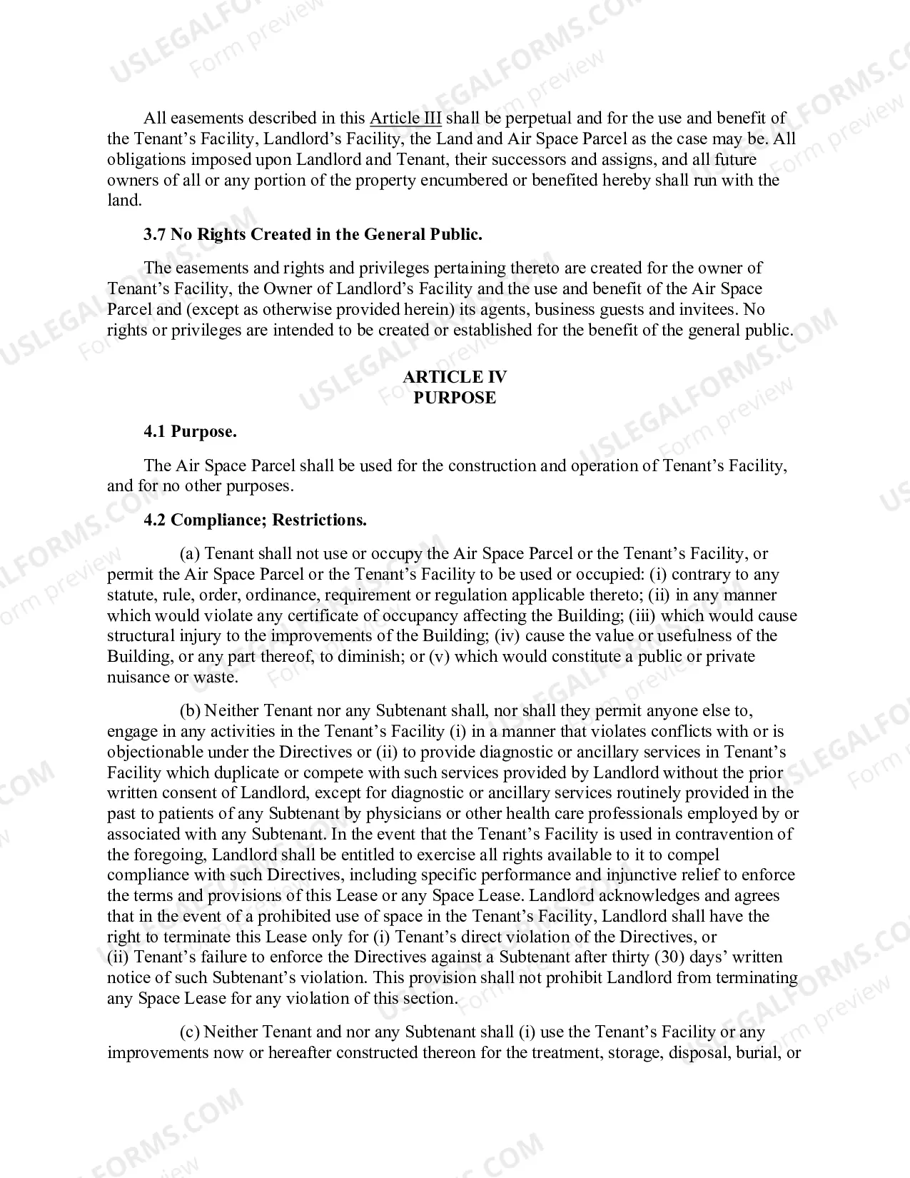 Preview Air Rights Lease Agreement