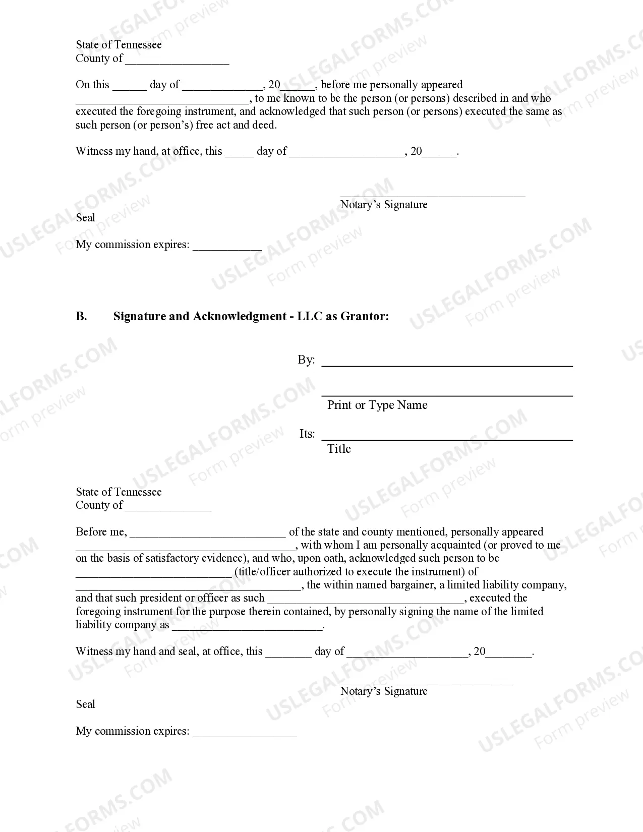 Preview Warranty Deed for Limited Partnership or LLC is the Grantor, or Grantee