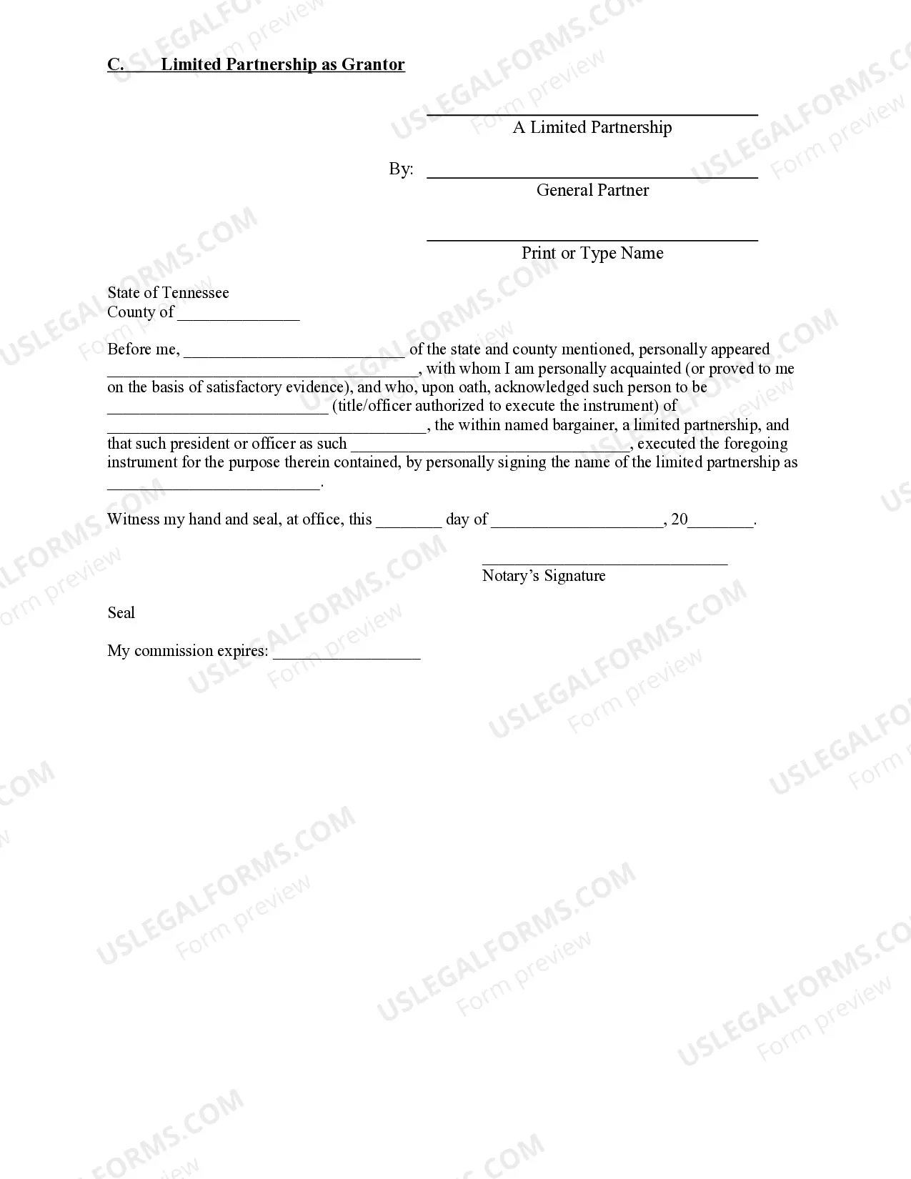 Preview Warranty Deed for Limited Partnership or LLC is the Grantor, or Grantee
