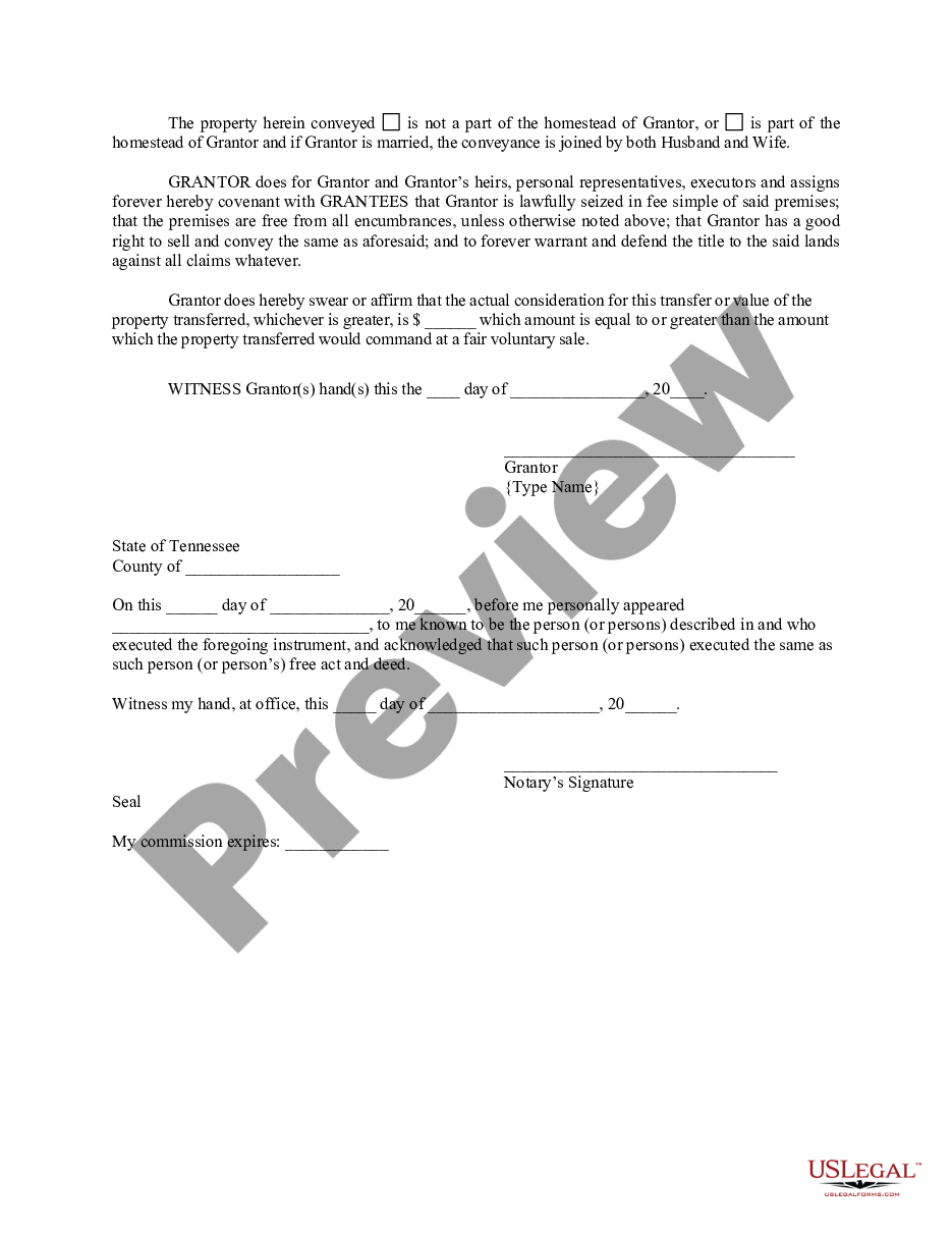 page 4 Warranty Deed for Individuals to Individual with Reserved Life Estates preview