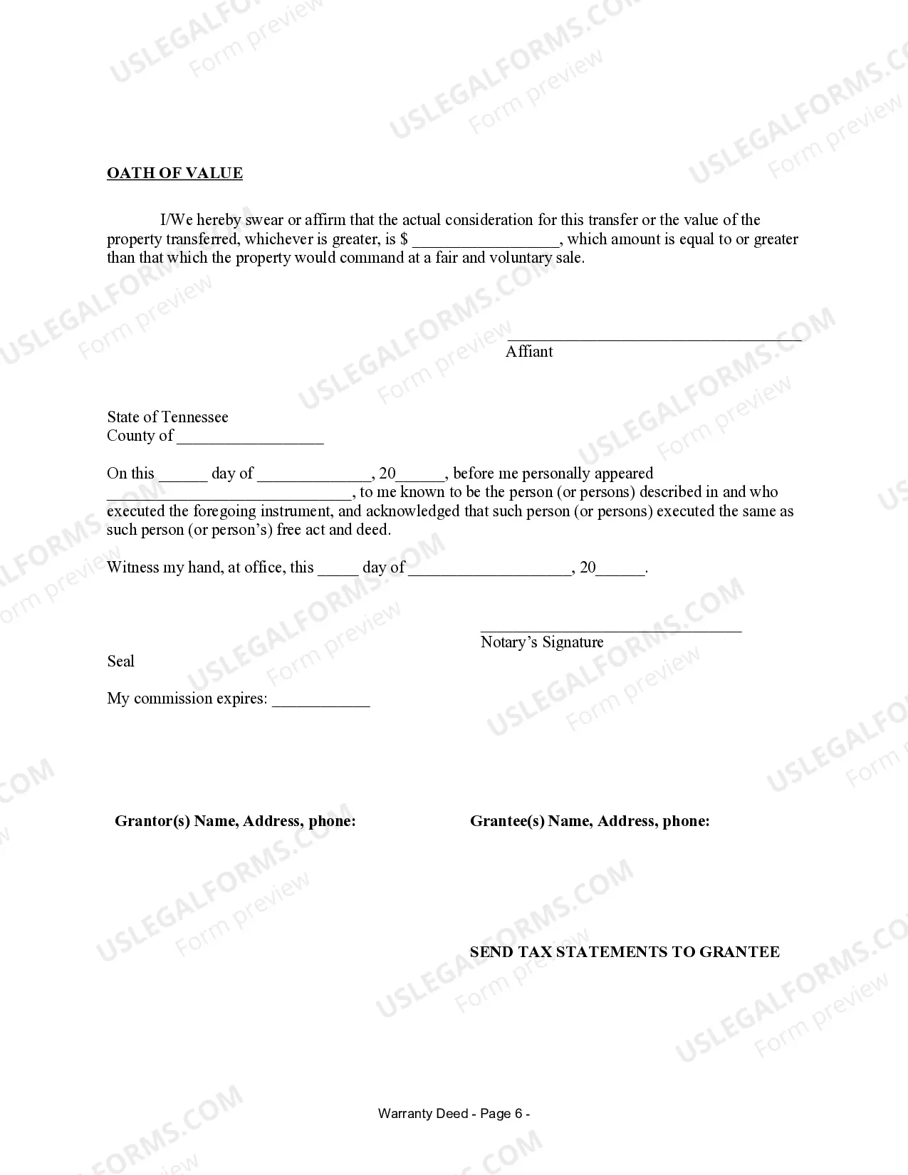 Preview Warranty Deed for Trust to Trust