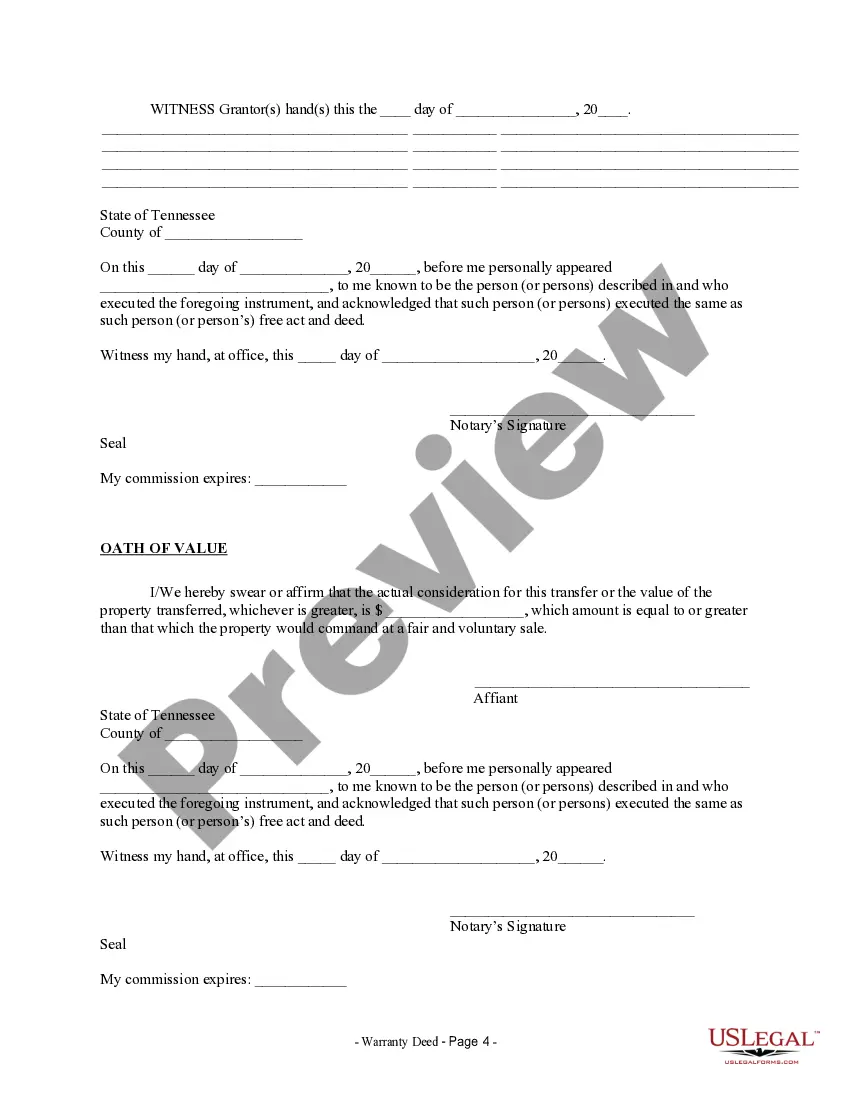 Preview Warranty Deed for Individual to General Partnership