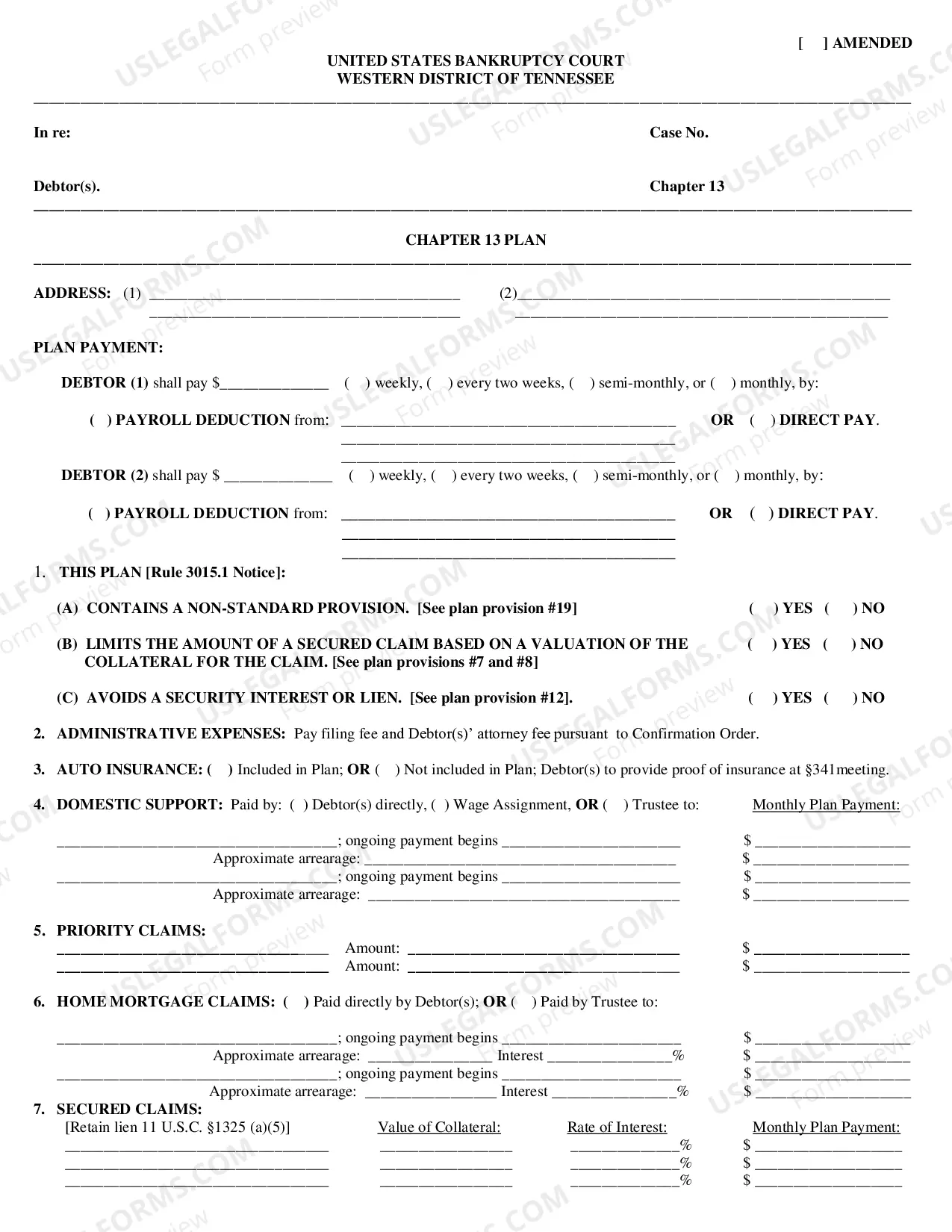 Preview CHAPTER 13 PLAN LOCAL FORM EFFECTIVE 7/1/2017