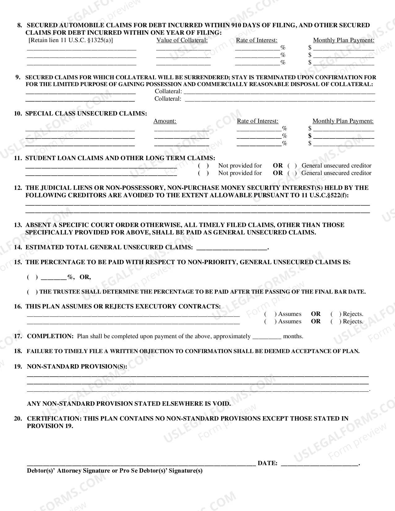 Preview CHAPTER 13 PLAN LOCAL FORM EFFECTIVE 7/1/2017