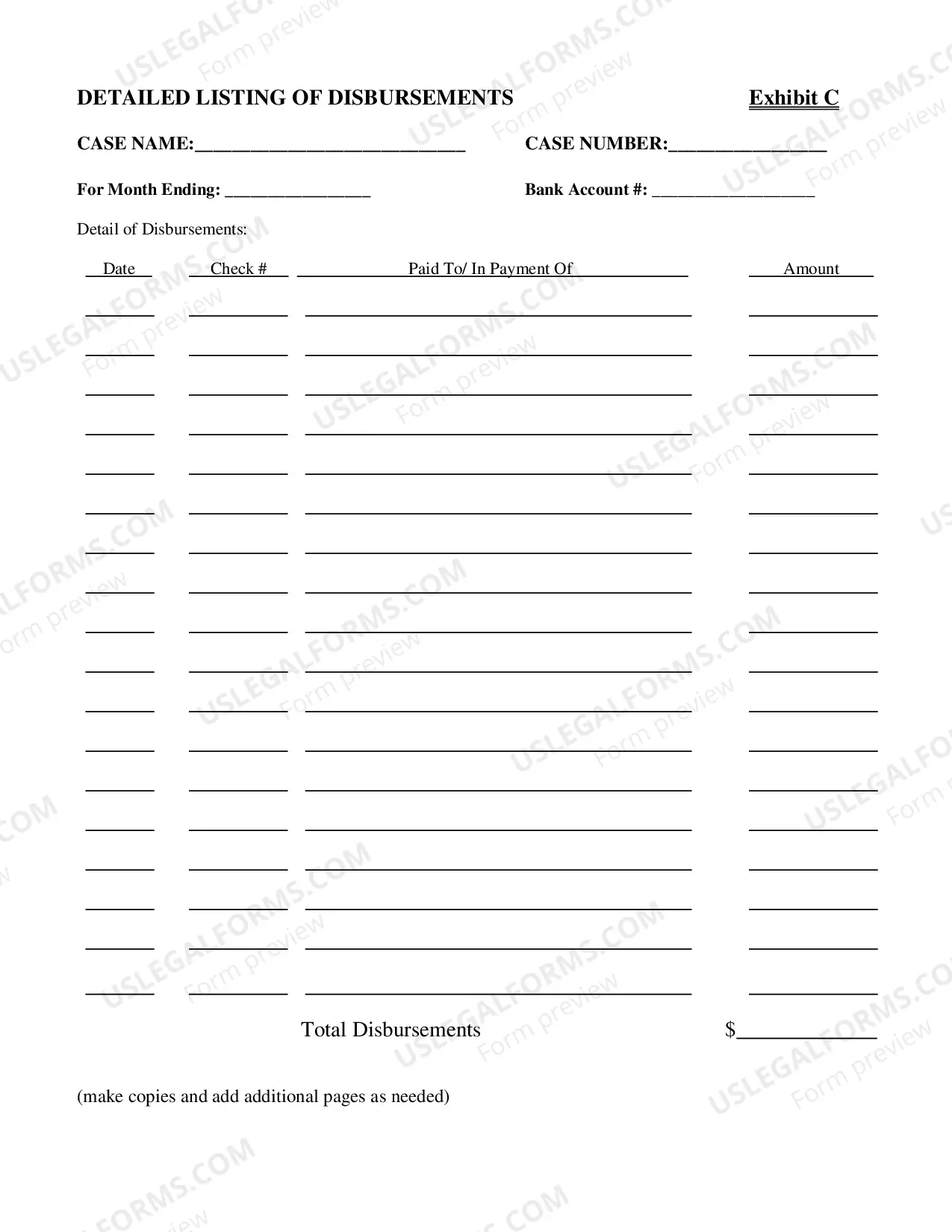 Preview CHAPTER 11 MONTHLY OPERATING REPORT - SMALL BUSINESS