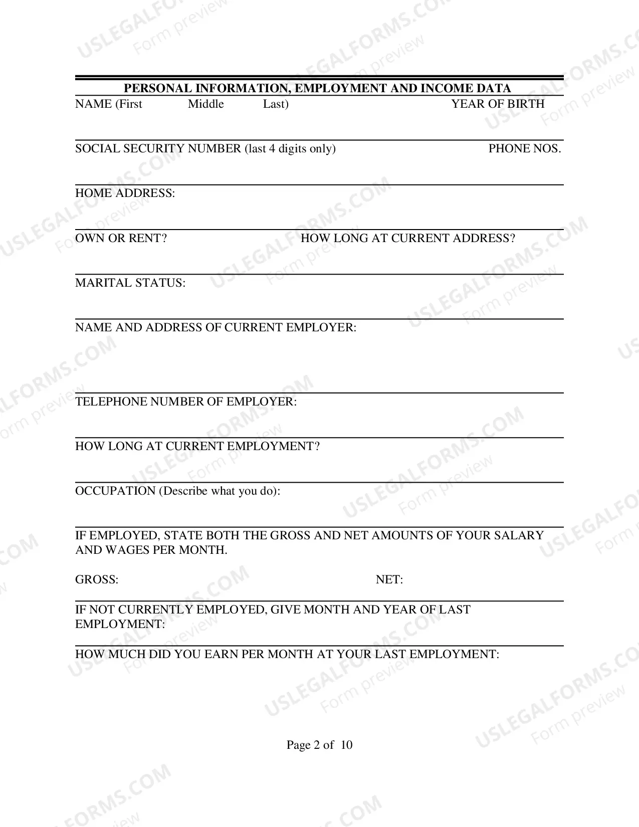 Preview Application to Proceed in Forma Pauperis (non-prisoner cases)