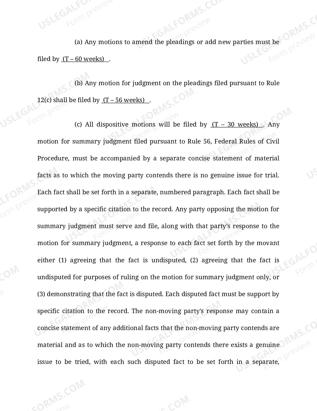 Preview Scheduling Order (Civil) - Judge Greer