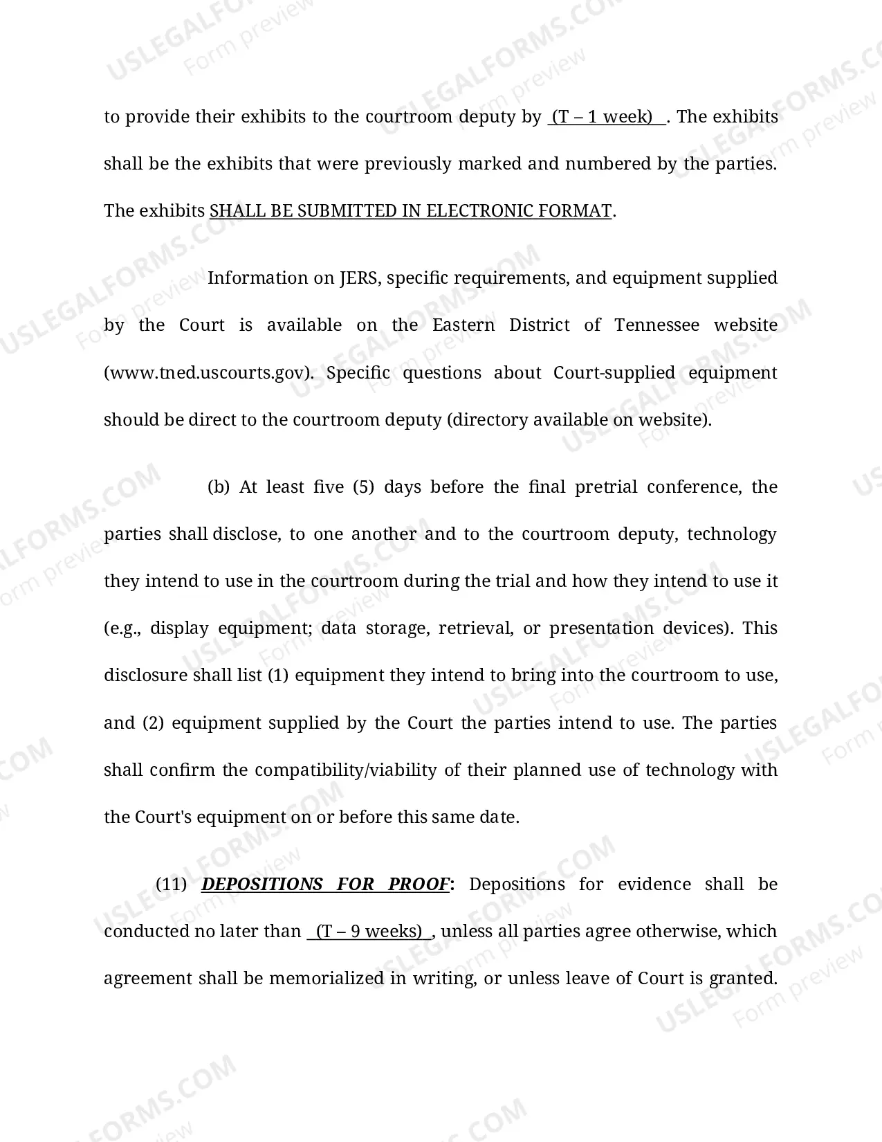 Preview Scheduling Order (Civil) - Judge Greer