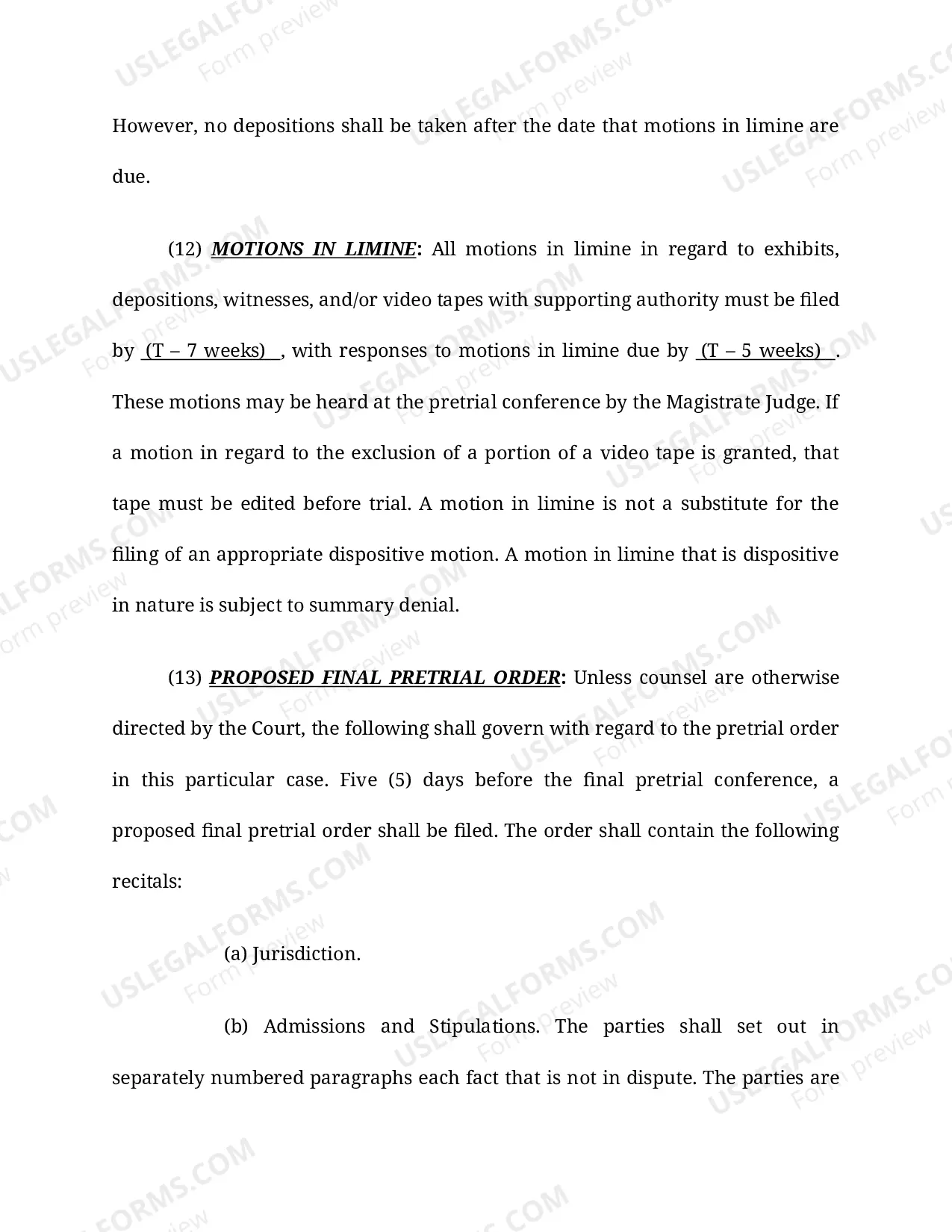 Preview Scheduling Order (Civil) - Judge Greer