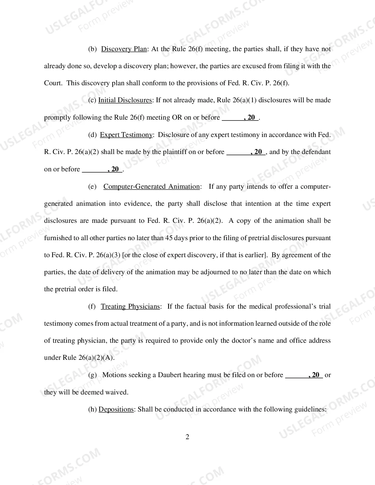 Preview Scheduling Order (Civil) - Judge Guyton