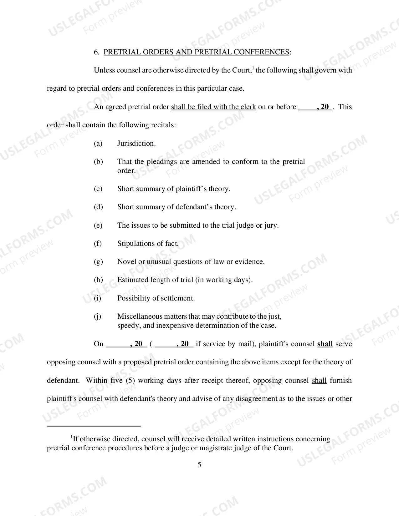 Preview Scheduling Order (Civil) - Judge Guyton