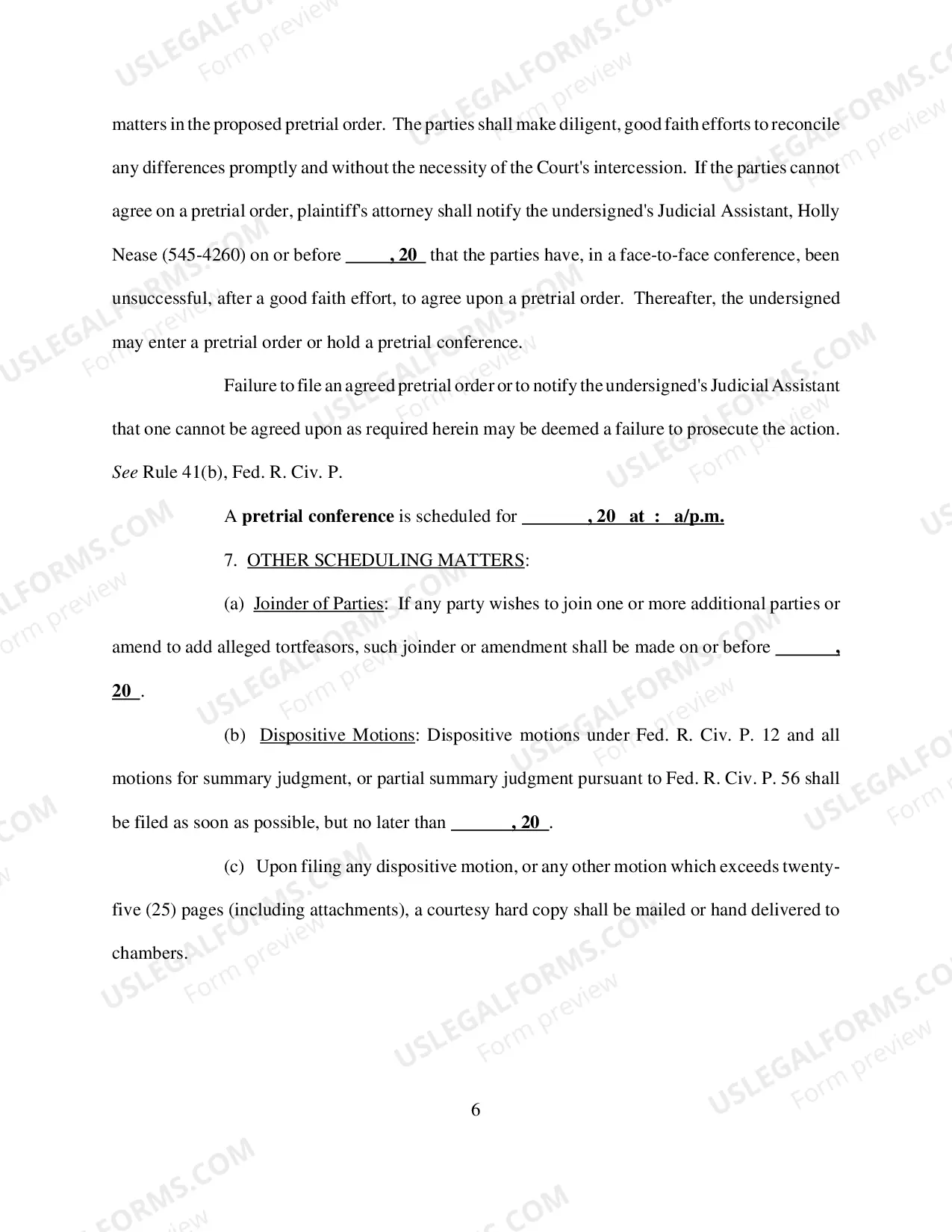 Preview Scheduling Order (Civil) - Judge Guyton