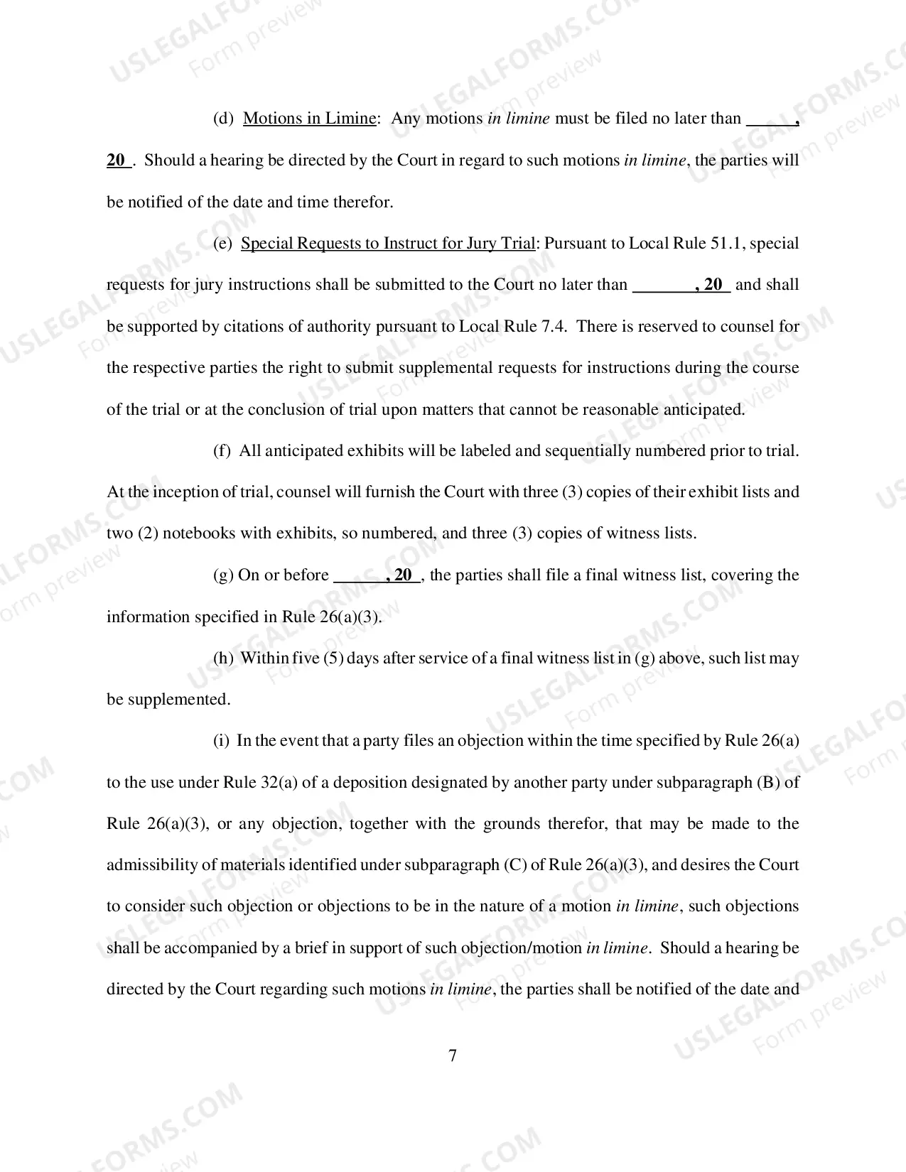 Preview Scheduling Order (Civil) - Judge Guyton