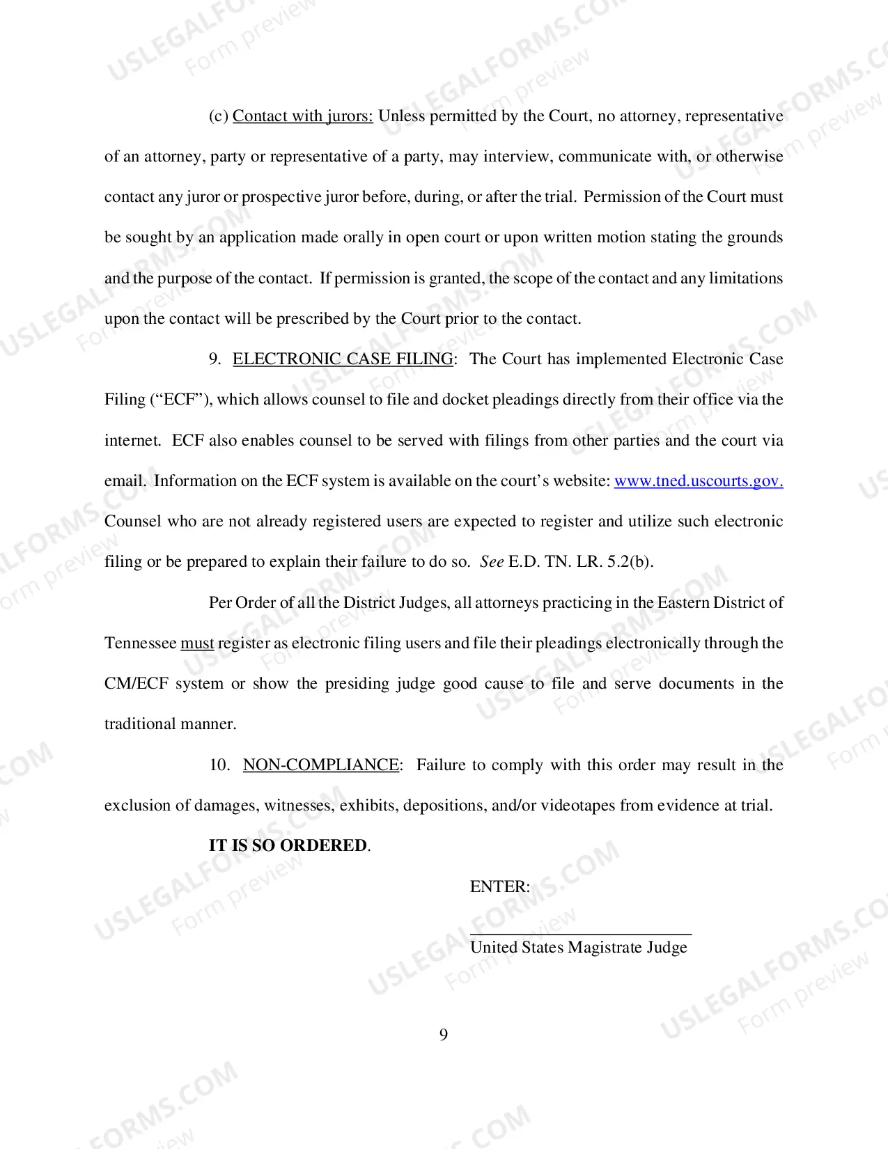 Preview Scheduling Order (Civil) - Judge Guyton