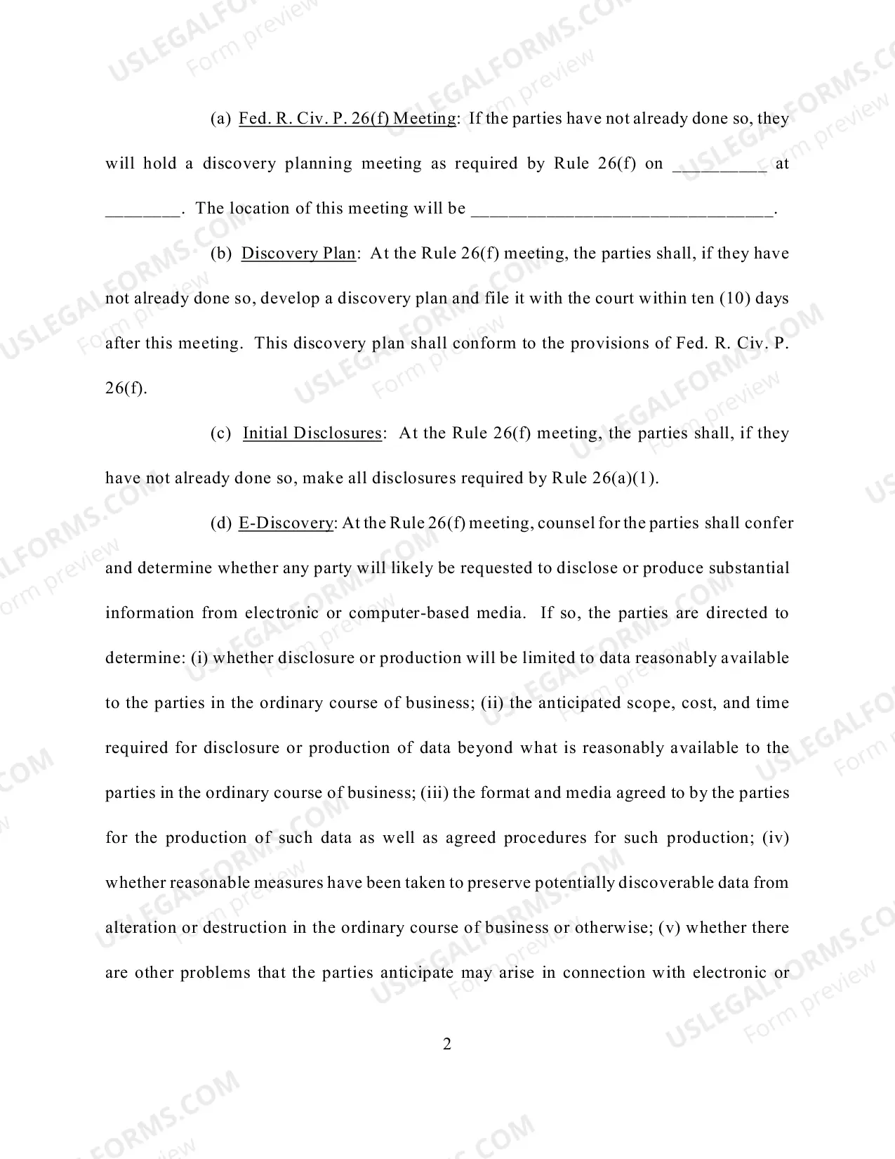 Preview Scheduling Order (Civil) - Judge Jordan