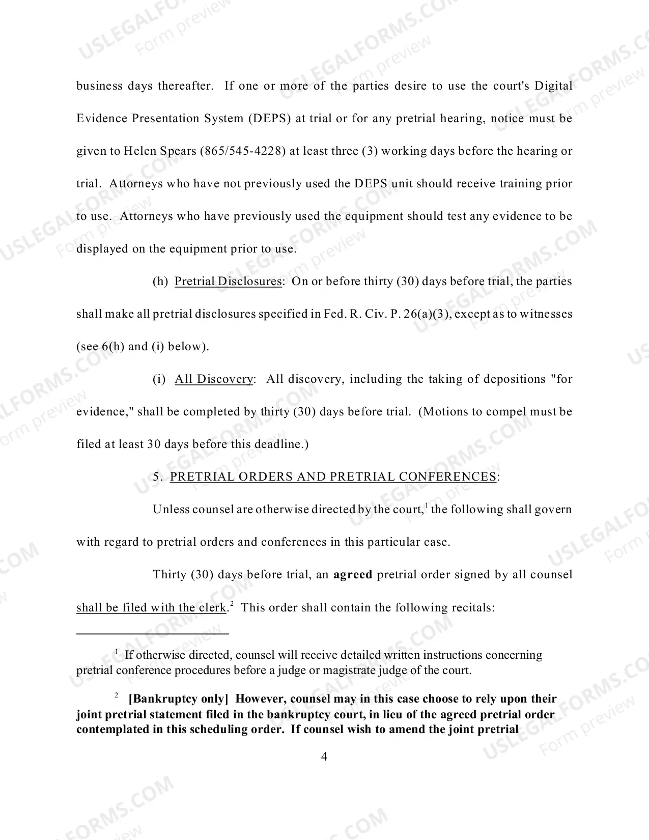 Preview Scheduling Order (Civil) - Judge Jordan