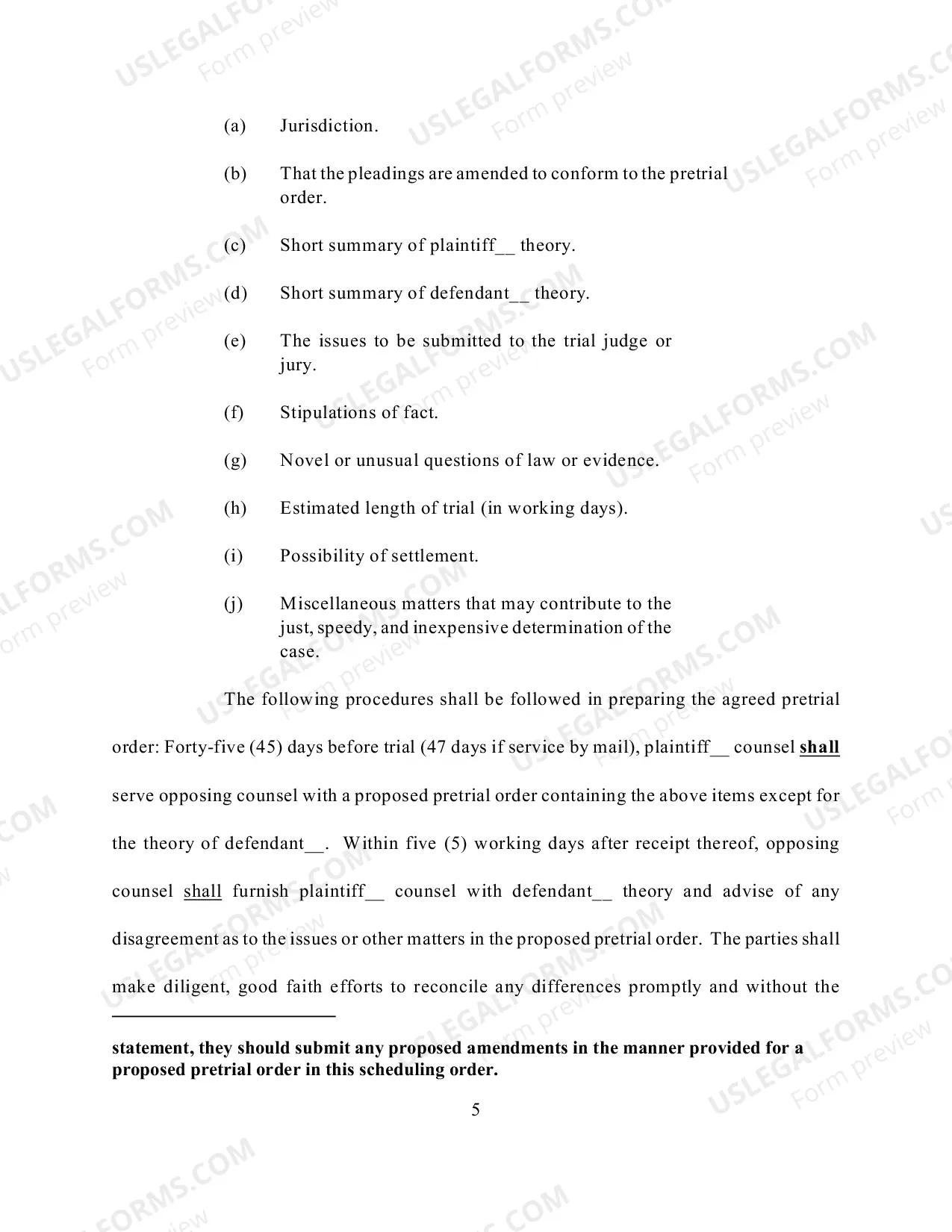 Preview Scheduling Order (Civil) - Judge Jordan