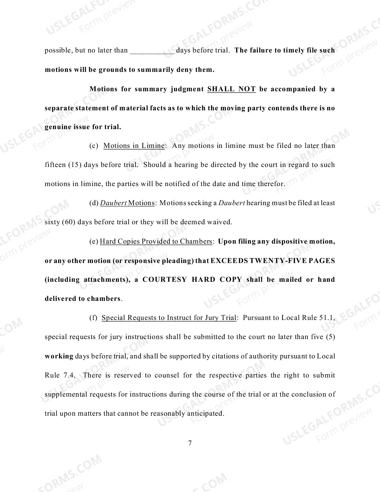 Preview Scheduling Order (Civil) - Judge Jordan
