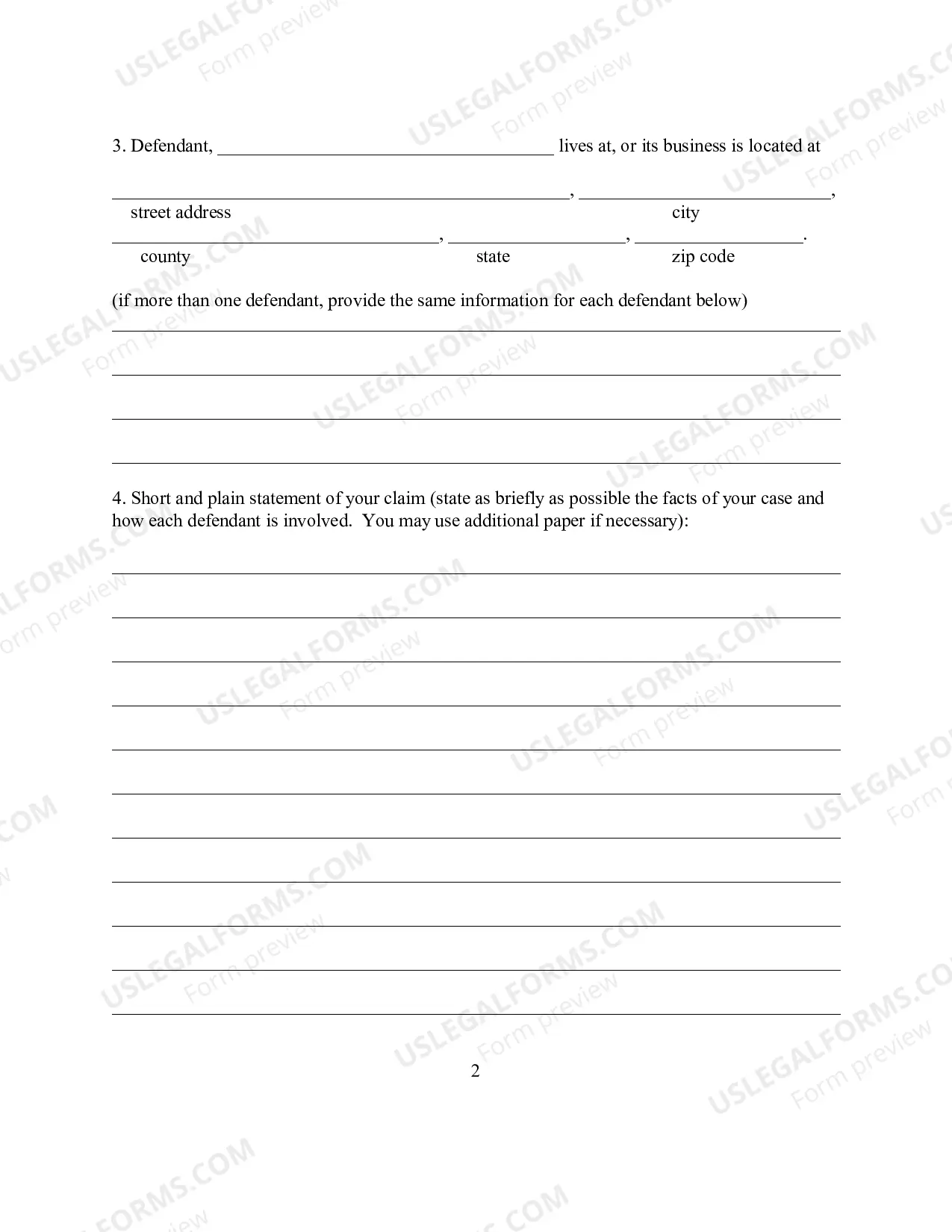 Preview Sample Complaint (Pro Se)