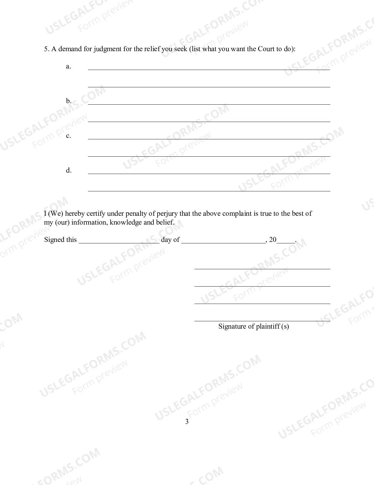 Preview Sample Complaint (Pro Se)
