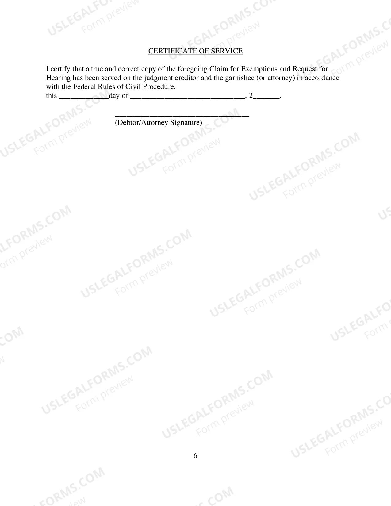 Preview Claim for Exemptions