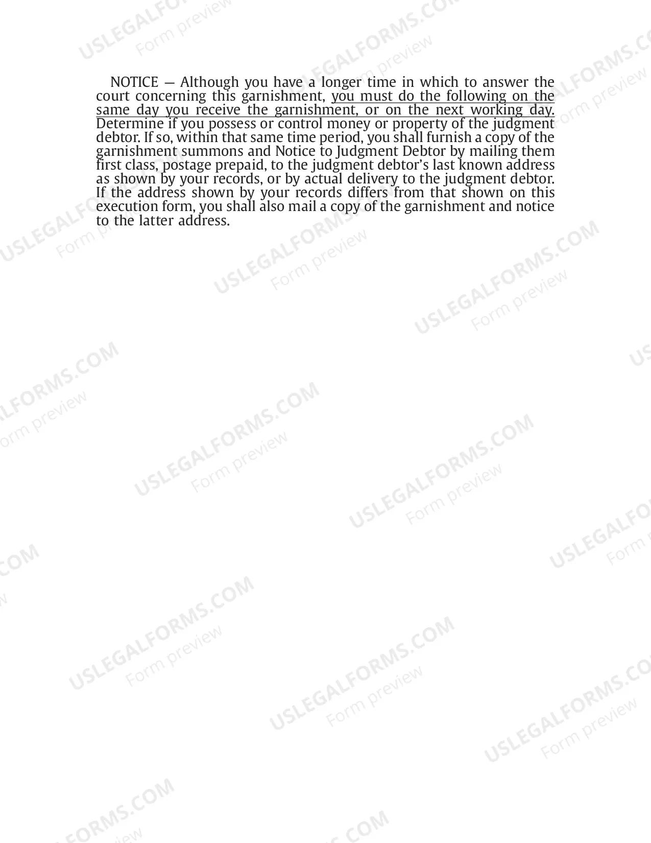 Preview Writ of Continuing Garnishment
